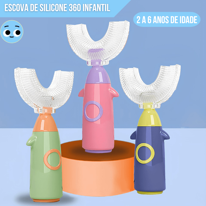 Escova 3D (2 a 6 anos) + brinde Livro - Sorriso Infantil