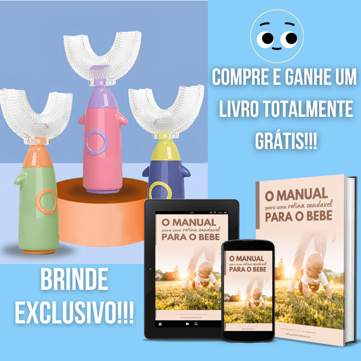 Escova 3D (2 a 6 anos) + brinde Livro - Sorriso Infantil